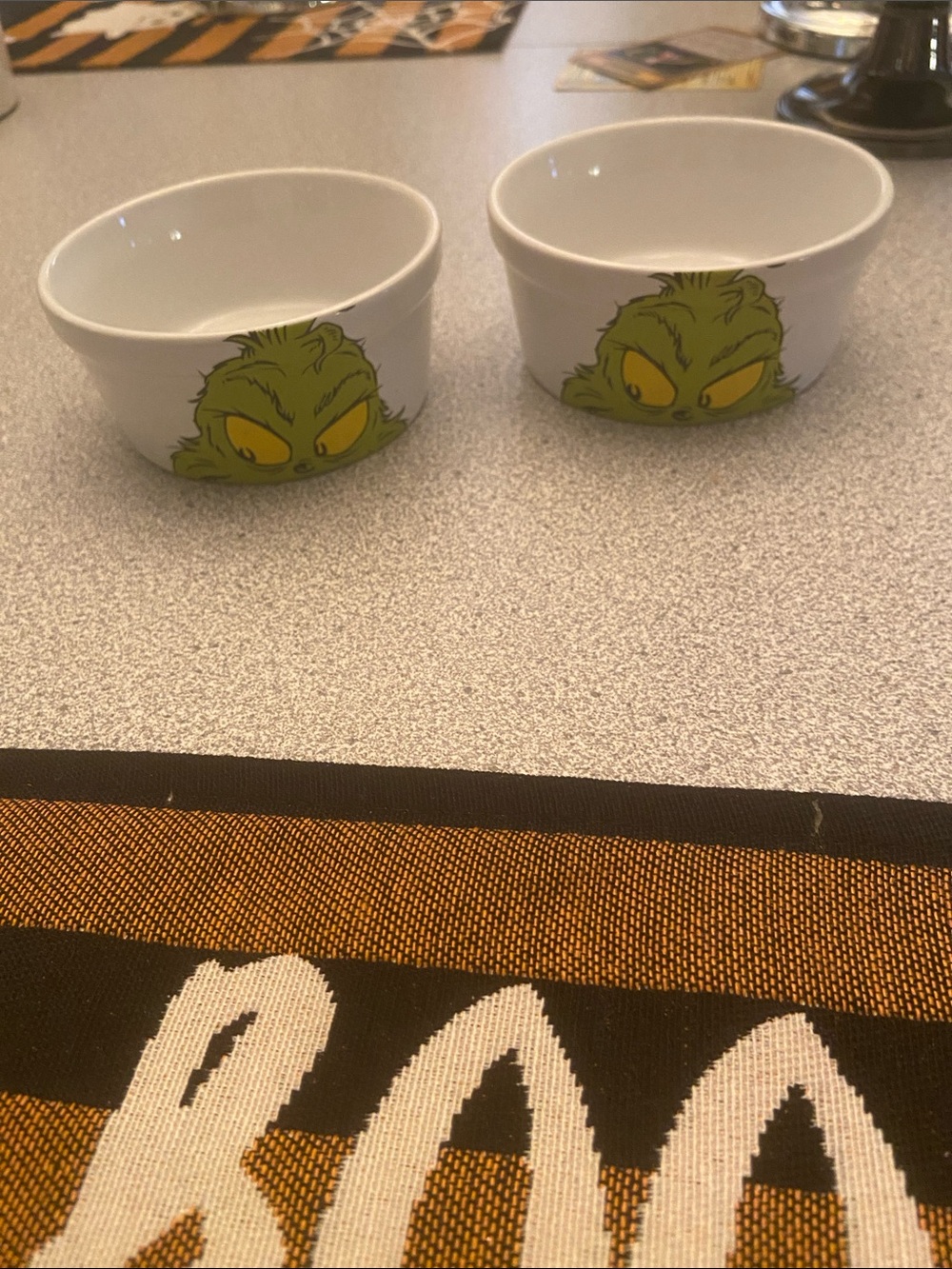 White Grinch Ceramic Snack Bowls - Holiday Serving Set